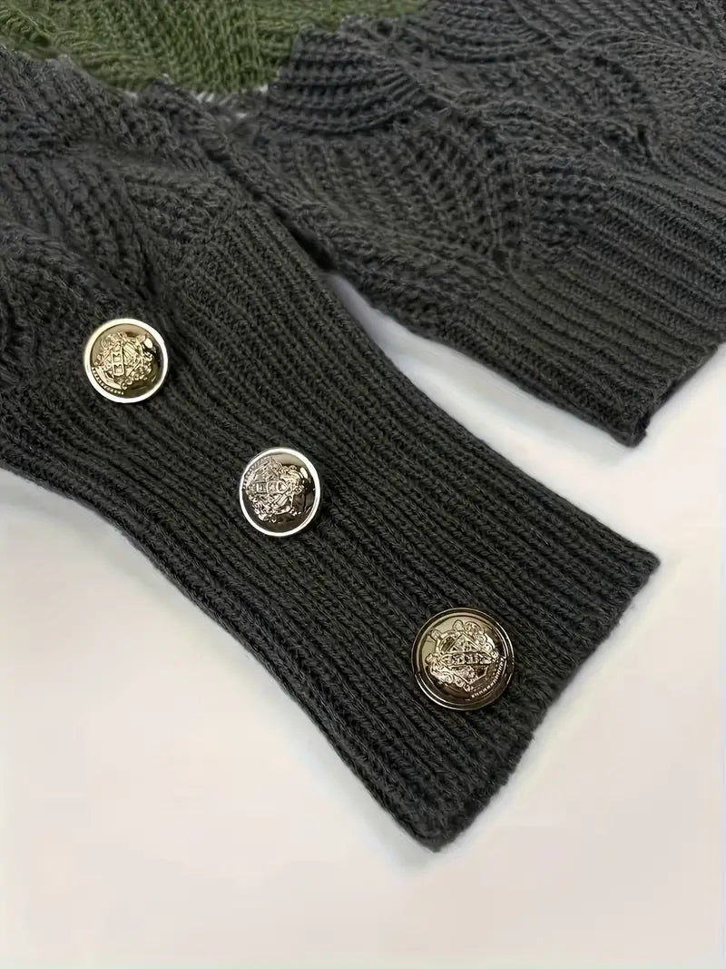 Elise - Elegant V-Neck Knitted Sweater