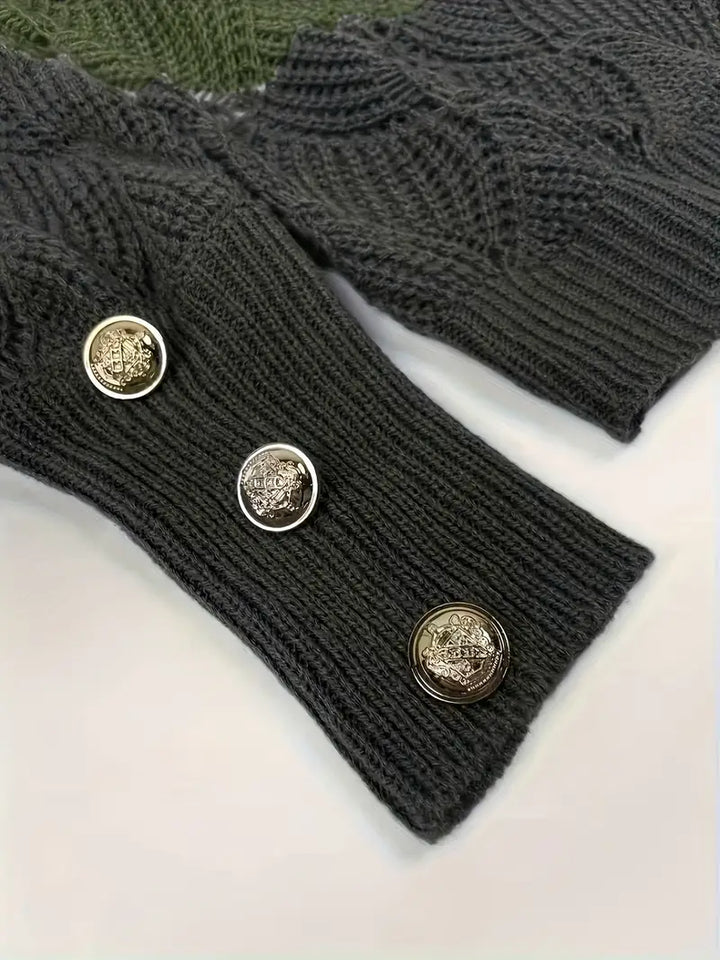 Elise - Elegant V-Neck Knitted Sweater