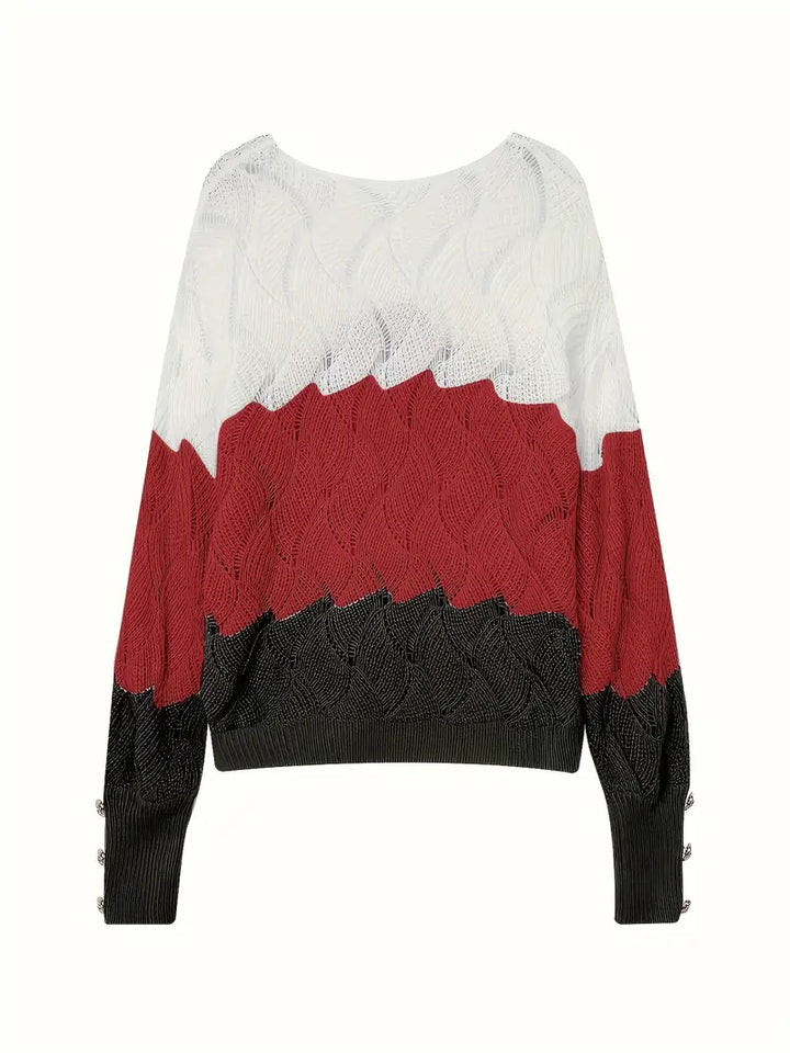 Elise - Elegant V-Neck Knitted Sweater
