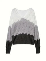 Elise - Elegant V-Neck Knitted Sweater