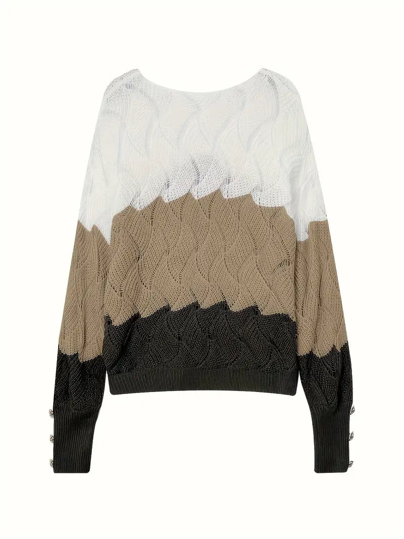Elise - Elegant V-Neck Knitted Sweater