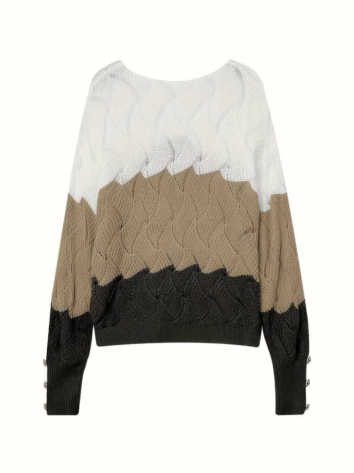 Elise - Elegant V-Neck Knitted Sweater