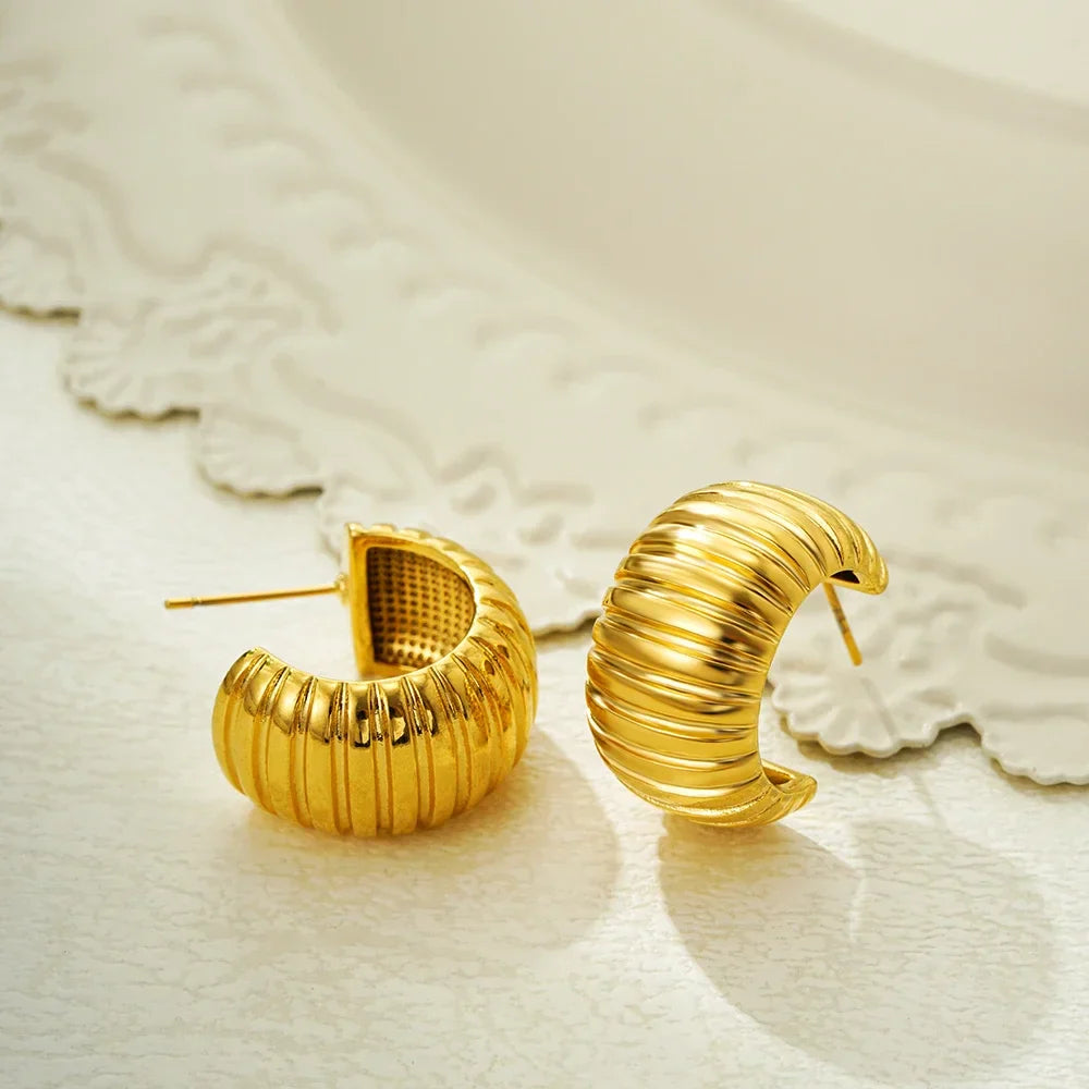 Aurelia | Bold Textured Hoop Earrings