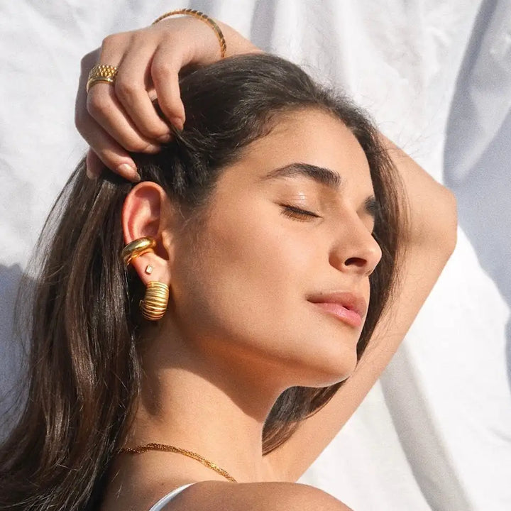 Aurelia | Bold Textured Hoop Earrings