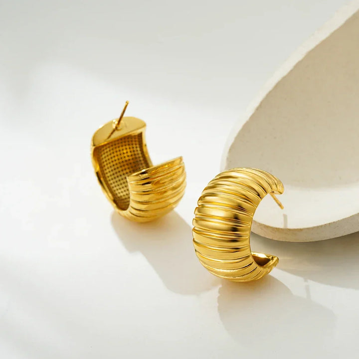 Aurelia | Bold Textured Hoop Earrings