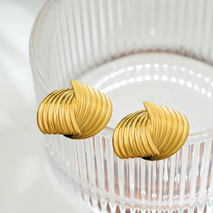 Solara | Retro Crossed Stud Earrings