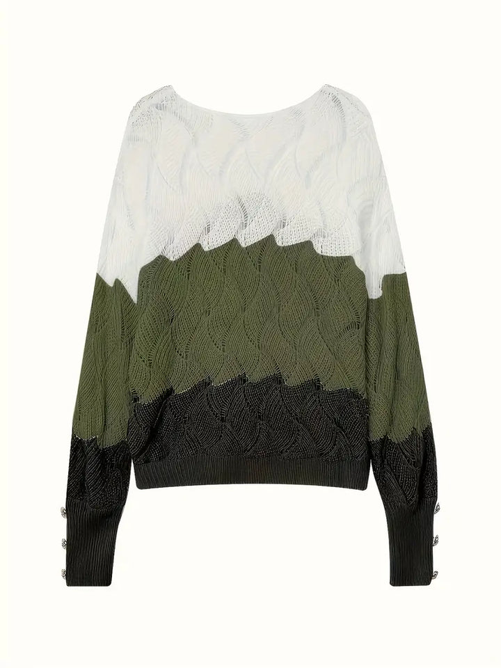Elise - Elegant V-Neck Knitted Sweater